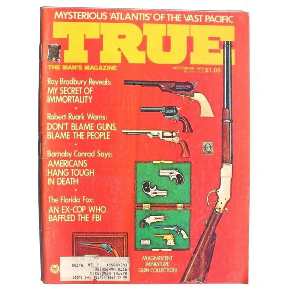 Vintage True The Mans September 1975 Magazine - Don't Blame Guns MY SECRET - Picture 1 of 4